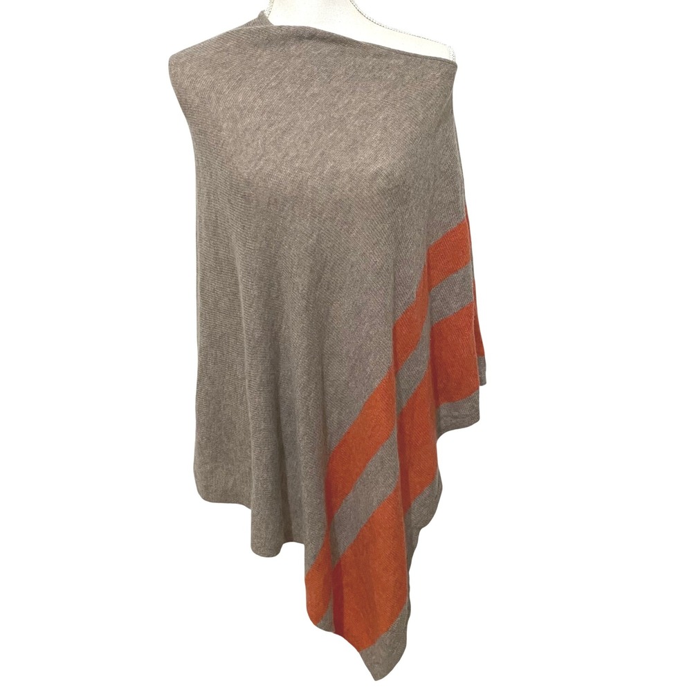 Celeste Colorblock Wool Cashmere Asymmetrical Nursing Cover Poncho Western OS‎